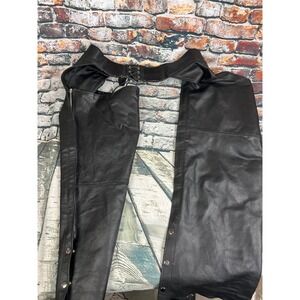 Interstate Leather Motorcycle Chaps‎ Mens 4XL Black Biker Riding Gear